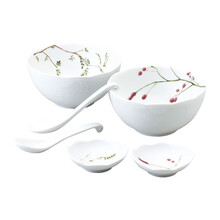 NARUMI鸣海里花历双人面碗6件组一般瓷40912-33086