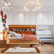 玛格整体卧室榻榻米床柜组合卧室定制青年房踏踏米床小房间带衣柜书柜一体公主房定做整体  预付金