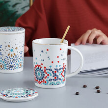 Edo 陶瓷马克杯 情侣水杯居家办公咖啡杯茶杯牛奶杯早餐麦片杯  400ml