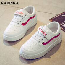 Radinka 2020冬上新童鞋女童小白鞋儿童运动鞋棉鞋女孩洋气百搭板鞋潮FXT1208 8005红色单鞋 37码/内长约22cm