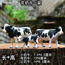 水牛模型 仿真动物牛模型牛玩具仿真牛奶牛黄牛公牛水牛儿童玩具摆件套装 花奶牛3个装