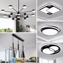 屋语艺术灯 网红款三室两厅吊灯led客厅灯个性现代简约灯具套餐北欧创意大气全屋灯饰 三室两厅三色变光B款【包安装到手价3188】