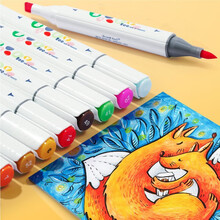 美乐JoanMiro童年儿童马克笔12色双头儿童水彩笔水性双头粗杆画画笔学生文具小男女孩绘画工具