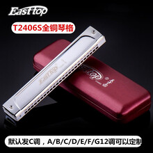 东方鼎T2406S口琴加厚24孔复音C调德国进口音簧A\/B\/D\/E\/G\/F成人专业演奏级 24孔复音口琴 T2406S【加厚款全铜琴格】