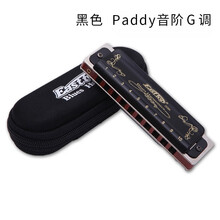 Easttop东方鼎T008K十孔蓝调布鲁斯口琴专业演奏级高级成人10孔入门初学者学生练习推荐 黑色paddy音阶 G调