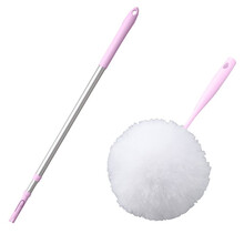 康多多 Satto室内用除尘掸（不含柄）  日本山崎微纤维清洁毛掸子静电除尘掸家用车用扫灰尘吸尘掸 粉色头+柄