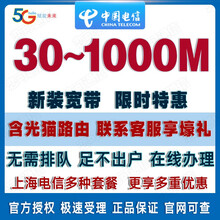 中国电信 上海电信宽带办理新装300M、500M光纤 极速办理极速办理 全家享 快速上门受理办理安装 100M宽带 6个月