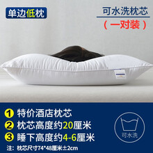 羽丝绒枕头单人双人枕芯一对装家用酒店护颈椎枕睡觉专用学生宿舍 单边光面【低枕】一对装