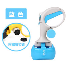狗狗拾便器 狗狗用品夹便器宠物夹便器铲屎神器犬粪便夹捡屎夹子泰迪夹狗屎长柄火钳式狗屎夹子宠物外出用品 二合一拾便器蓝色 中