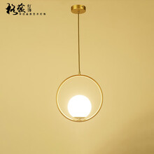 美式小吊灯过道飘窗卧室灯简约现代个性创意吧台灯玻璃楼梯吊灯 金色小单吊