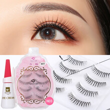 谷崎 假睫毛 假睫毛自然款 眼睫毛假睫毛胶水套装浓密款美睫胶水 #N03一盒（附胶水）