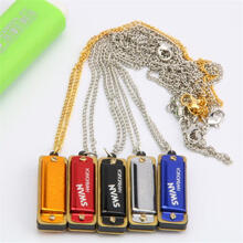 天鹅SWAN4孔8音迷你项链小口琴金银黑红蓝色儿童学生玩具小口琴 银色