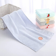 洁丽雅 小毛巾全棉儿童洗脸毛巾卡通宝宝家用面巾 柔软吸水擦脸巾可爱童巾 水果 蓝