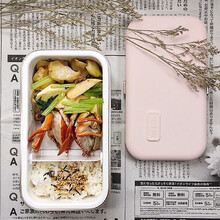 适盒A4BOX 保温饭盒加热电热热饭神器日式便当盒蒸饭器便携插电车载带饭智能加热午餐盒 落日粉饭盒标配（下单得原装餐具套装）