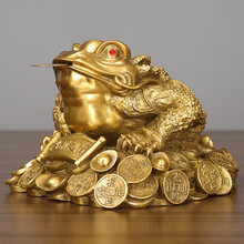 铜欣祥 纯铜金蟾摆件办公室家居工艺品乔迁开业礼品 高19.5厘米 重约9斤