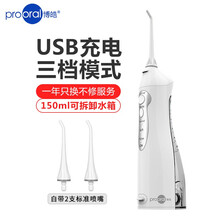 博皓（prooral）冲牙器水牙线洗牙器 便携式口腔冲洗器电动牙齿清洁器家用正畸5002 晶莹透