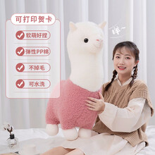 爱生肖 可爱小羊毛绒玩具玩偶羊驼公仔抱枕动物女孩大号布娃娃女生抱着睡觉夹腿娃娃生日情人节礼物送女友 粉色 28 厘米