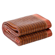 爱天妙席 麻将凉席双人1米8夏天竹席垫子三件套1.5米折叠空调席子夏季1.2m学生单人宿舍寝室床 【店长推荐】碳化色双牛筋包边款（支持定制） 1.8*2.0米（单席）