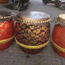 儿童醒狮鼓舞狮鼓6寸牛皮小鼓幼儿园小孩舞狮子玩具佛山狮鼓锣鼓8 10寸黑色( 鼓面直径33厘米)