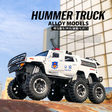 警车玩具汽车模型仿真车1/32大轮悍马特警合金车模型儿童玩具车1-3-6男孩玩具生日礼物 大轮悍马—警车