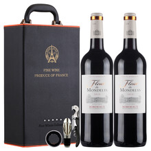 法国原瓶进口红酒波尔多AOC干红葡萄酒蒙黛莉之花750ml/支 双支礼盒装