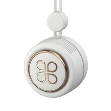 网红抖音挂绳无叶挂脖风扇学生USB充电小风扇户外时尚便携挂绳风扇儿童玩具 玉牙白