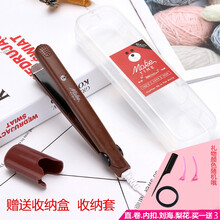 moke卷发棒女两用迷你小夹板直发卷发懒人内扣刘海小型学生叁活 咖啡色【3件套】