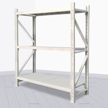 实承货架仓储货架层架 仓库货架家用3层金属货架超市货架仓储架储物架置物架 白色主架 150*40*200=3层