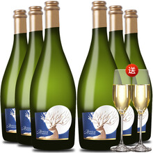 【意大利DOCG级阿斯蒂起泡酒】莫斯卡托Moscato d'Asti甜型气汽泡酒白葡萄酒整箱配香槟杯 整箱装（750ml*6支酒）