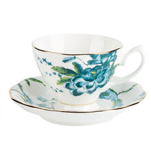 古艾GUAI 欧式咖啡杯碟子英式下午红茶杯套装陶瓷甜品盘田园复古咖啡具 咖啡杯碟