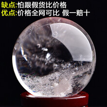 亲美天然白水晶球摆件天然白水晶原石人工打磨风水居家装饰防辐射 多棉絮 精选直径4CM（配底座）