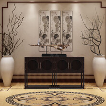 格灿新中式玄关桌实木禅意门厅玄关供桌阻断装饰柜现代简约客厅条案端景台玄关柜 玄关柜1800*450*800