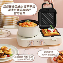 美的 Midea 烤面包机多士炉三明治机电饼铛电热锅电火锅电蒸锅多功能早餐机ZC1513P101 新