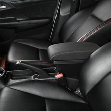 本田飞度扶手箱专用14 16 18 20款一体式原装免打孔中央手扶箱配件改装内饰两厢 真皮款-双层-USB接口-氛围灯-黑色黑线 14-20年飞度