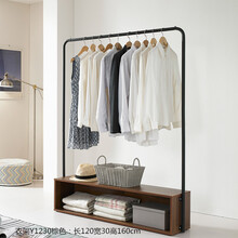 【免费发票】衣架落地卧室简易单杆式挂衣服的架子简约衣帽架木制置物架 衣架Y1230棕色