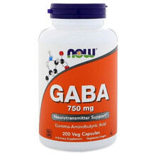 美国NOW Foods 诺奥 甜睡GABA伽玛氨基丁酸片750mg 自然醒助睡眠安神舒缓情绪 200粒