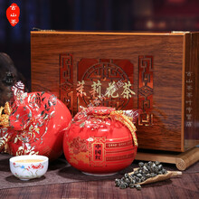 霄青竹 茶叶茉莉花茶2021新茶特级浓香型白龙珠瓷罐礼盒装福建茶叶送礼花草茶散装 一套浓香型茉莉花龙珠茶叶300克（中国红陶瓷木 优先发货