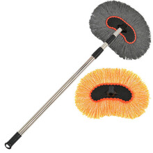 大巴车洗车拖把 大车专用洗车刷子长柄伸缩大巴加长客车货车长杆擦车工具刷车拖把 3米加厚不锈钢杆棉线洗车刷+纳米刷头