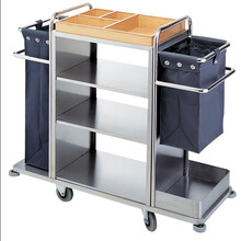 布草车 客房服务车酒店宾馆多功能清洁手推车保洁车双边布