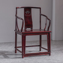 梨言 红木家具血檀（学名：染料紫檀）南宫椅实木围椅新中式太师椅休闲简约靠背椅 南宫椅（长68*宽48*总高96*坐高48）