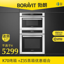 瑞典BORAVIT勃朗 嵌入式蒸箱家用 电蒸炉 智能手触屏蒸箱+烤箱银款套餐烤箱+蒸箱组合套 套系 银色