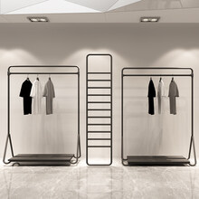 服装店铺展示架落地式女装店货架简约服装架衣服架子陈列架黑色 三件套2.9米