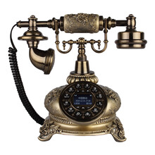 金顺迪 JSD002/皇冠 仿古电话机 欧式复古家用办公座机田园旋转客厅卧室座机 古铜色按键款(插4G全网通手机卡)