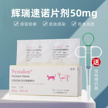 【配喂药器】辉瑞速诺片剂 猫阿莫西林克拉维酸钾片宠物消炎狗狗感冒药品猫鼻支咳嗽莫比新皮肤病 50mg（单板10片/拆售）
