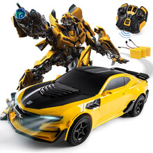 【六大升级】变形金刚玩具擎天柱大黄蜂遥控汽车模型声控手势感应一键变形儿童男孩玩具 大黄蜂【升级三电版+声控手势感应+终身维修】