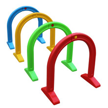 幼儿园跨栏儿童钻山洞拱形门塑料钻洞幼儿园钻圈体育活动器材玩具 吹塑钻洞一组4个