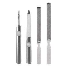 指甲锉磨砂打磨条不锈钢四面修甲挫刀磨甲器美甲砂条修型去死皮叉姒桀 4款不锈钢
