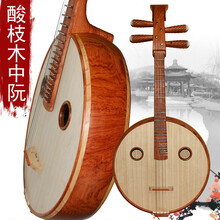 XINXIANGXI 中阮乐器演奏花梨木中阮红木直头阮演奏级电声阮弹拨 酸枝木直头中阮