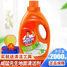 威猛先生 （Mr Muscle） 地面清洁剂 草本香型木地板大理石瓷砖清洁剂家用护理清洗剂地板水除垢 地面清洁剂2kg/瓶