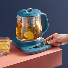 小熊（Bear）养生壶家用迷你多功能养生杯1.5L办公室小型花茶壶煮茶器保温便携式玻璃电热烧水壶 YSH-D15R1蓝色